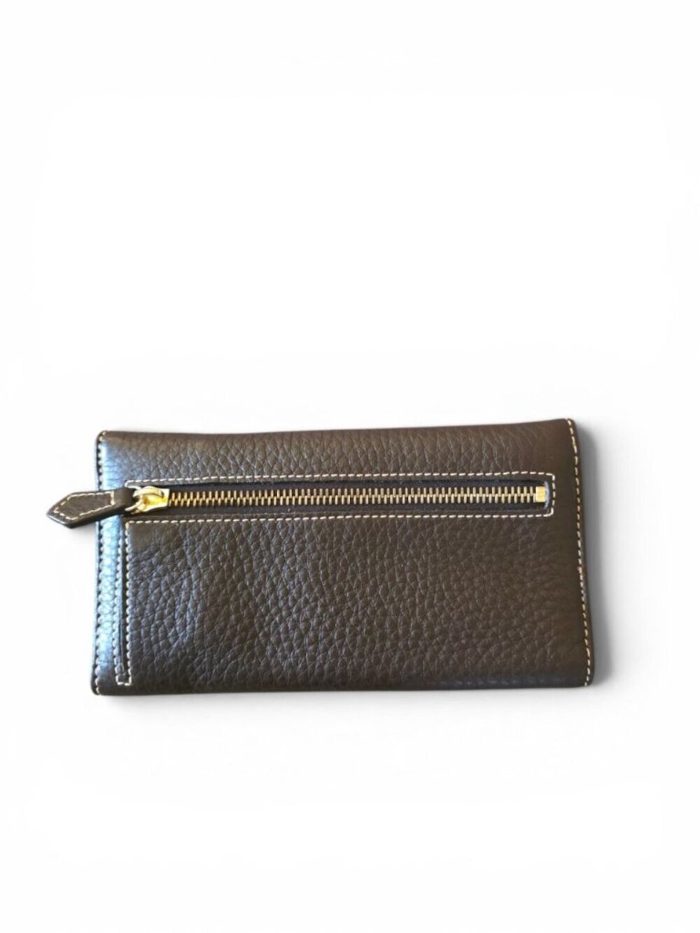 NWT Dooney & Bourke Brown T Moro Pebbled Leather Continental Wallet Clutch - Picture 7 of 13